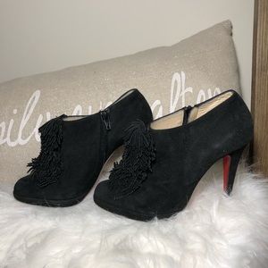Authentic Christian Louboutin Fringe Front Booties